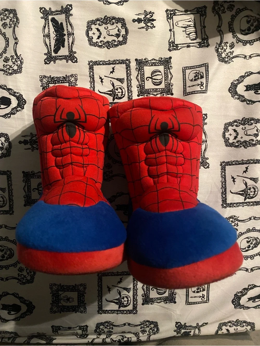 Spider-Man Red and Blue Plush Kids Costume Slippers